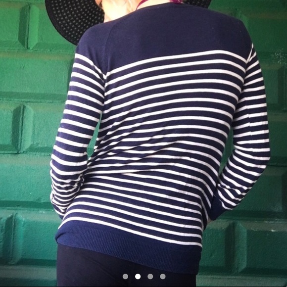 Olive&Oak striped button navy striped cardigan - Picture 2 of 4